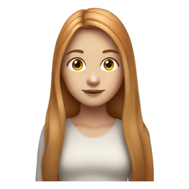 A girl has white skin, orange and long hair.   sticker