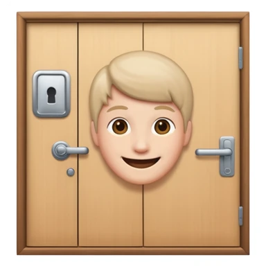 Door with person sticker