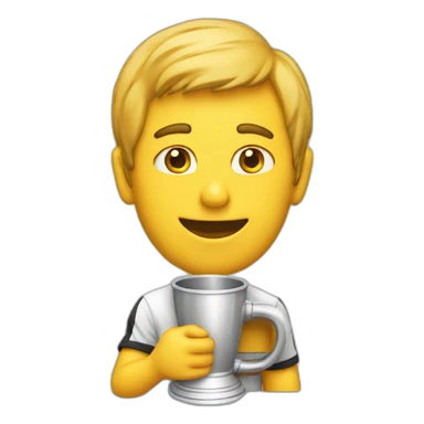 A guy with the Winner cup sticker