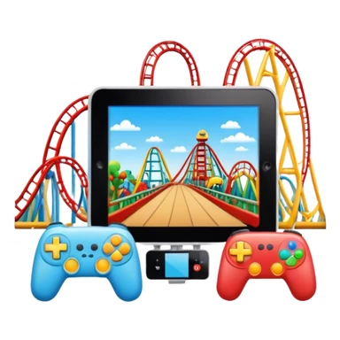 Toys, gamepads, roller coasters  sticker