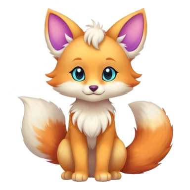 Kawaii bright fantasy ethereal anthro fursona animal with a tufted tail and round ears sticker