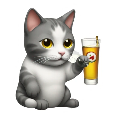 Cat drinking soju  sticker