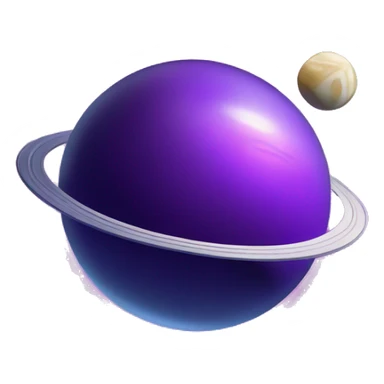 a cartoonish space-themed coin with a purple saturn on it sticker