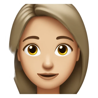 pretty middle age mother grass green eyes and straight brown hair  sticker