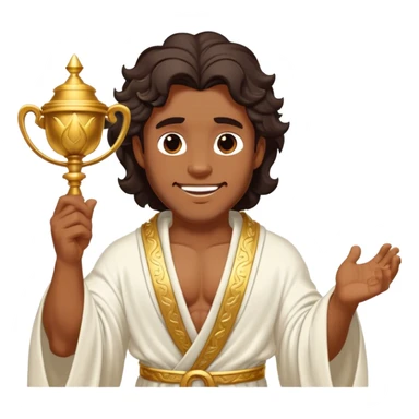 Cinematic Realistic Hercules Portrait, head tilted playfully and inquisitively, capturing the spirit of a timeless Greek hero with a warm, inviting smile. His bronze, marble-like skin and thick, wavy dark hair are rendered with classical precision, while his flowing white robe with delicate golden embellishments accentuates his muscular form. Soft natural light brings out the playful yet powerful essence of this legendary figure. sticker