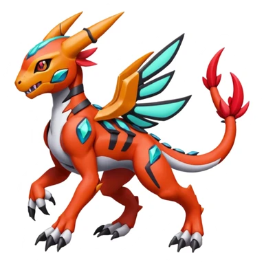 Meloetta-Guilmon-Wargreymon-Protogen-Pokémon-Digimon-Fakémon-fusion-hybrid-creature sticker