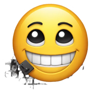 emoji face smiling with a keyboard sticker