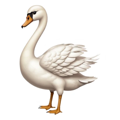 A swan who stand on right see on left sticker
