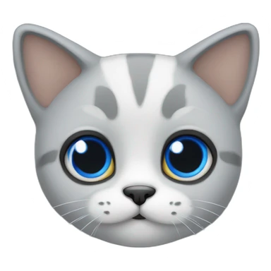 Un gato gris con ojos azules sticker