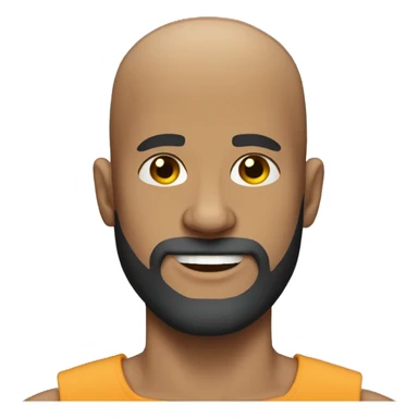 bald man with beard, lots of muscle sticker