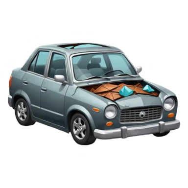 a wrecked car sticker