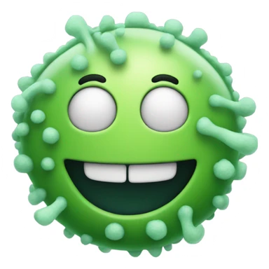 a smiling microbe in your hands sticker
