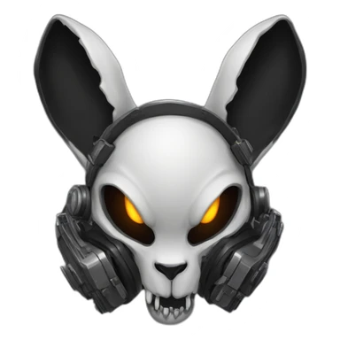 cyberpunk black rage rabbit skull sticker