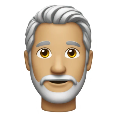 man with bun grey hair and facial hair sticker