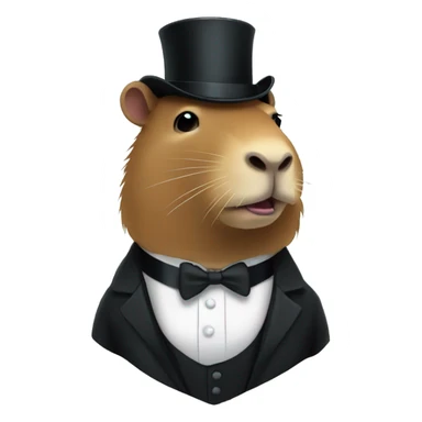 Capybara in a tuxedo with a monocle sticker