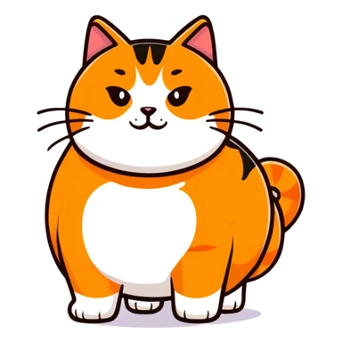 fat orange cat sticker