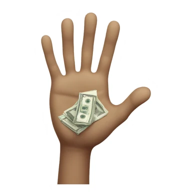 White teeager hand with money in hand sticker