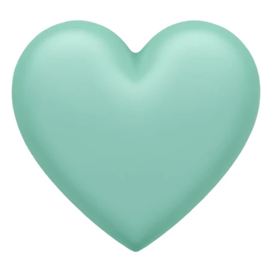 mint color heart with a soft shadow sticker