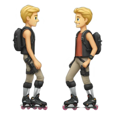 German guy on rollerblades sticker