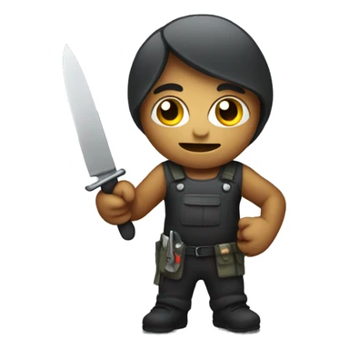 An Emoticon Holding a Knife sticker