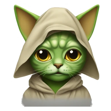 cat dressed as yoda sticker