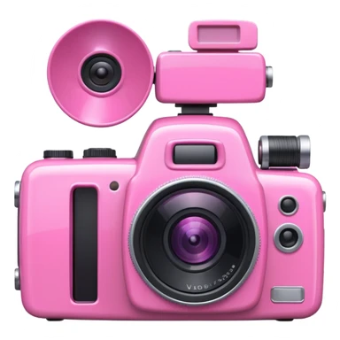 pink video camera sticker
