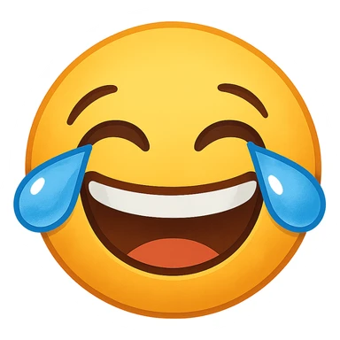 laughing face emoji with tears, expressive and fun sticker