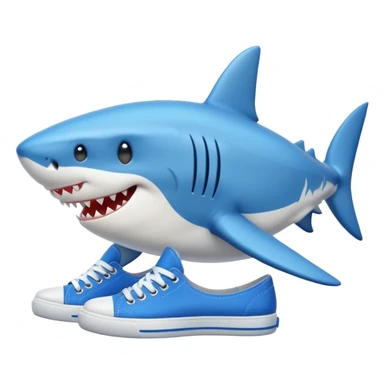 Shark with blue shoes sticker