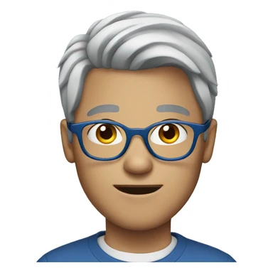 Young man with grey hair and blue glasses  sticker