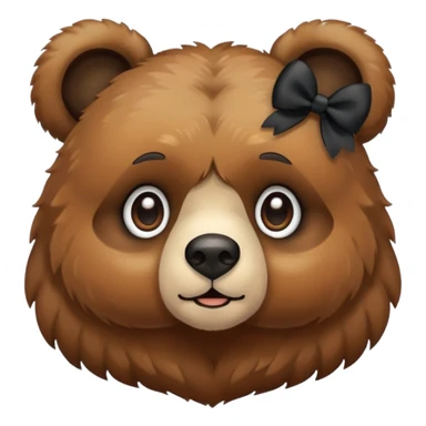 Bear with 2 black bows on the ears emojie like the iPhone emojie sticker