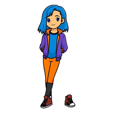 Evie from Disney's Descendants with blue hair sticker