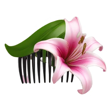 hair claw/clip with pink lily ( accessory)  sticker