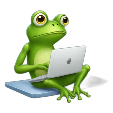 frog typing email sticker