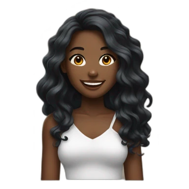 An ebony girl with long wave hair smiling  sticker