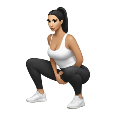 Kim K squatting in yoga pants sticker