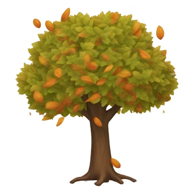 autumn tree with leaves falling  sticker