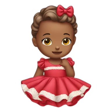 Baby with a red dress Hello Kitty sticker