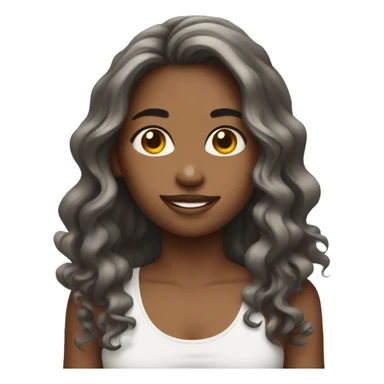 A girl with tank top with long wavy hair  sticker