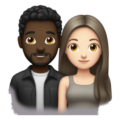Dark hair white girl with black boyfriend sticker