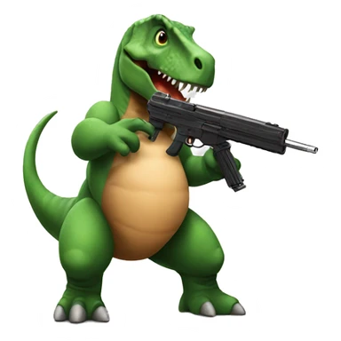 dinosaur with a gun sticker