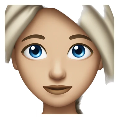 Brunette girl pretty blue eyes long hair sticker