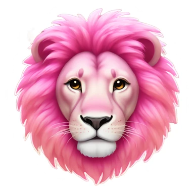 Pink ombre lion lying down with glitter sticker