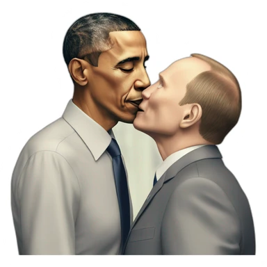 Barak Obama kiss Putin sticker