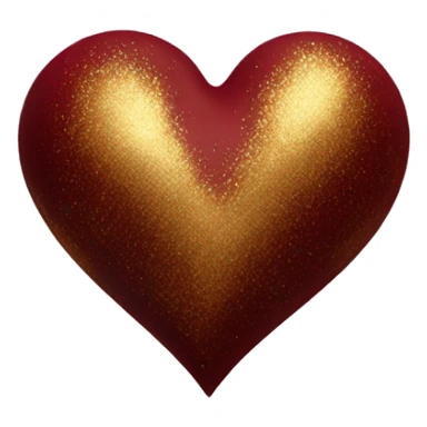 Burgundy red heart with gold dust floating around it.  sticker