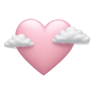 light pink heart with clouds sticker