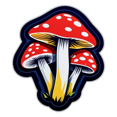 Pop art mushrooms sticker