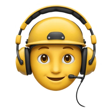 un emoji qui écoute de la musique avec un casque audio avec un léger sourire sticker