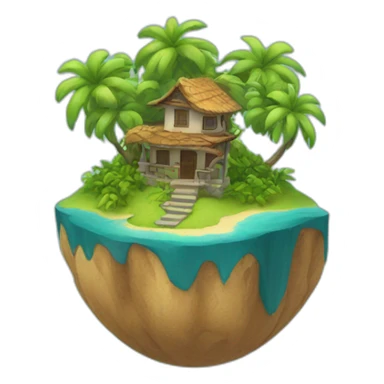 world with an island on the top sticker