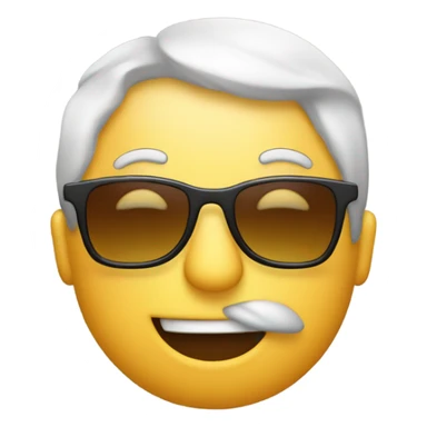 Flushed faced emoji lowering sunglasses  sticker