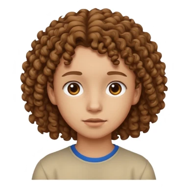 adolescent au visage impassible. Cheveux chatains frisés sticker